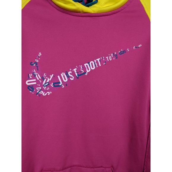 Nike Neon Color Block Just Do It Hoodie Small - Picture 2 of 4